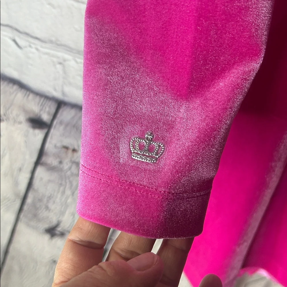 Juicy by Juicy Couture long sleeve velour preppy pinky bodycon dress size large - Picture 5 of 7
